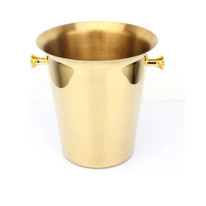 Seau à glace en laiton de style vintage, grande capacité, avec poignée en forme de tête de renne, pour bar, fête, finition dorée, refroidisseur à vin - Product Image 2