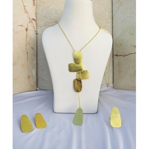 Handmade Brass <b>Statement</b> <b>Necklace</b> Gold Plating Trendy Religious Geometric Design Women's - Product Image 2