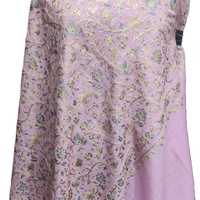 Châle en soie pure fait main, long, d'hiver, en jacquard dobby brodé, motifs personnalisés, personnalisation sur mesure, luxe pour femmes