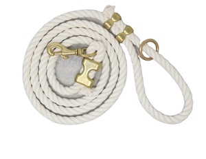 Natural Special Design Cotton Rope and Leather Dog <b>Leash</b> Cotton Rope <b>Leash</b> - Natural (undyed) - Product Image 1