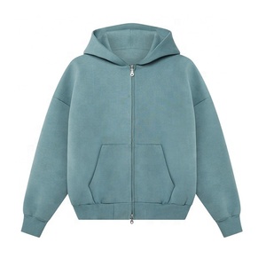 OEM 2025 Unisex de alta calidad Streetwear personalizado bordado 100% algodón sudaderas con capucha para hombres niños de gran tamaño cremallera invierno - Product Image 1