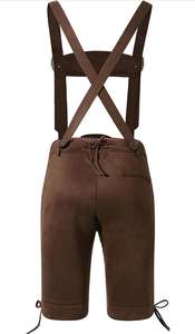 Shemax Trachten กางเกงขาสั้นผู้ชาย lederhosen สีเทา OEM แบบกำหนดเองใหม่บาวาเรีย Oktoberfest Lederhosen - Product Image 3