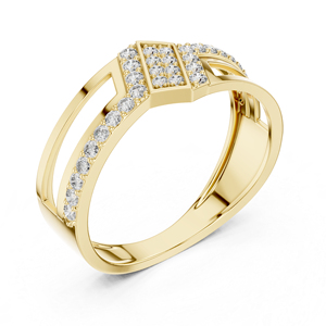 Bague à clous en or blanc 14 carats avec diamant rond de laboratoire pour femme, à porter au bureau |   Nouveau diamant cultivé - Product Image 5