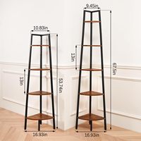Estantería Esquinera de 5 Niveles, Estantería Esquinera Tipo Escalera, Estantería de Exhibición para Dormitorio y Sala de Estar, Librería Esquinera Alta, Soporte para Plantas de Esquina