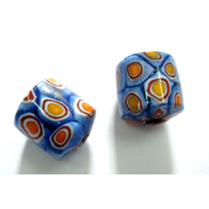 Cuentas de cristal de Murano sueltas de vidrio natural Chevron Stripe Mix Color Beads Glass Beads Strip Wound con Crystal Mix Color - Product Image 1