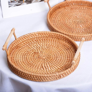 Bandeja de almacenamiento de mimbre, bandejas de mimbre de lujo, decoraciones para el hogar, las más vendidas - Product Image 5