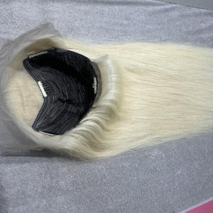 Cabello Indio Remy Rubio Liso para Peluca con Base de Encaje Transparente, 180% de Densidad, Sin Pegamento, 220g - Product Image 3