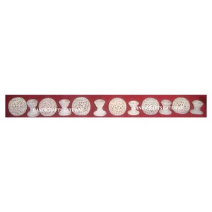 ที่วางเทียนทีไลท์ทรงกลมทำจากหินธรรมชาติแกะสลักลายดอกไม้สวยงาม งานฝีมือสำหรับตกแต่ง - Product Image 1