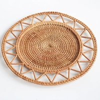 Assiette en rotin faite à la main tapis d'assiette en rotin accessoires de cuisine pas cher en gros napperons Table à manger meilleur décor à la maison