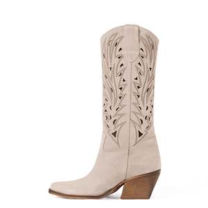 Stilvolle und bequeme Midi Beige Texan Boot Design Schuhe-Rea Bequem - Product Image 2