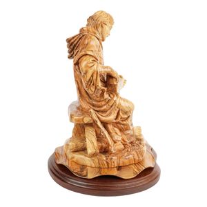 Escultura tallada a mano "José como carpintero" – figura de madera de olivo de Belén (29 cm) - Product Image 2