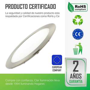 Luminaria LED Empotrable Redonda Plateada de 20W, Grado Comercial, 1600lm - Product Image 2