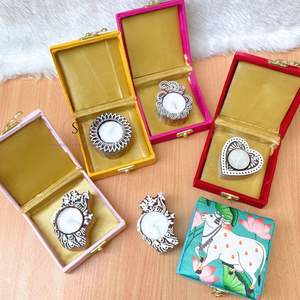 Handmade Designer Square Cash <b>Box</b> With Wooden Candle Holder Cow Printed Candle Holder for Wedding Decor , Hldi, Mehendi Decor - Product Image 6