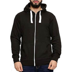 Bleu Royal couleur unie hommes Full Zip polaire chaud zippé pour sweats à capuche de marque imprimer personnalisé automne sweats à capuche sweats - Product Image 3