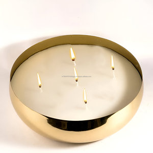 Curve Design Gold Shiny Urli Bowl <b>Candle</b> in <b>Bulk</b> Price - Product Image 3