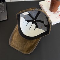 Casquette de baseball pliable rayée à large bord avec inscription brodée, chapeau à panneaux réglable pour homme et femme, idéal pour l'extérieur, lot en gros décontracté