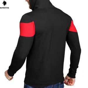 Pull à capuche léger pour hommes conçu sur mesure de haute qualité 100% coton polyester tissu éponge solide motif teint uni - Product Image 3