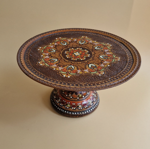 Plato Redondo de Madera de Acacia y Soporte para Pastel de Bodas para Exhibir Pasteles y Postres de la India - Product Image 3