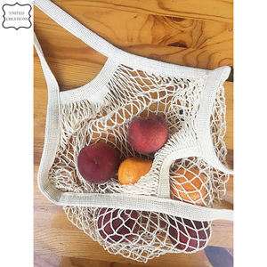 Bolsa de malla de algodón para frutas y verduras al por mayor de comestibles reutilizable ecológica - Product Image 4