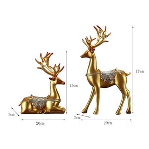 Golden Reindeer <b>Table</b> <b>Decor</b> Elegant Holiday Figurine Luxury Home Centrepiece Modern Xmas Accent Reindeer Statue For Living Room - Product Image 4