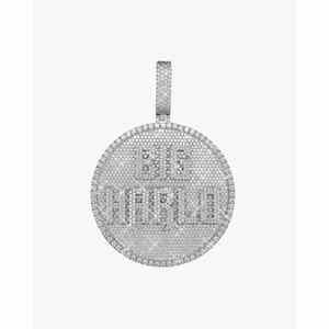 Colgante y Dije Circular de Moissanita con Acabado en Oro de 14k Personalizado, Diseño BIG HARLO - Product Image 2