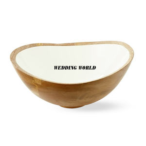 ชามช็อคโกแลตทำจากไม้ที่มีการฝังสีขาวชามช็อคโกแลตทำจากไม้แนวแฟนซีขนาดกำหนดเองได้ - Product Image 1