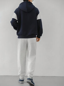Ensemble de survêtement en molleton de coton imprimé avec logo personnalisé, sweat-shirt à capuche à manches longues pour homme, survêtement décontracté écologique - Product Image 2