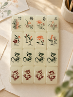 Tuiles de mahjong sur mesure, ensemble de 160 pièces en acrylique américain avec illustrations originales