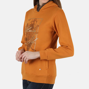 Sudadera con capucha con estampado personalizado de manga larga informal directo de fábrica para mujer Sudadera con capucha con logotipo personalizado para mujer - Product Image 5