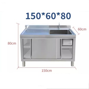 Armoire en acier inoxydable durable personnalisée pour cuisine commerciale, restaurant et école avec évier de cuisine commercial - Product Image 3