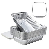 Contenedores rectangulares de papel de aluminio, perfectos para llevar comida y almacenar.