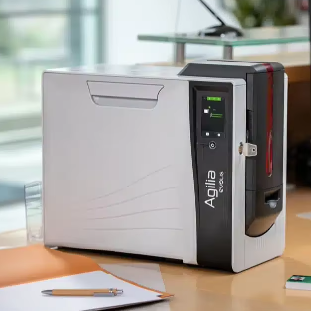 Evolis Agilia 600 DPI Retransfer ID Card Printer Premium USB Model Unmatched Print Quality Advanced Security Dual-Sided 3-Year
