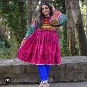 Color negro de alta calidad por encargo de las mujeres hechas a mano Afghani vestido de 3 piezas en tarifa al por mayor - Product Image 6