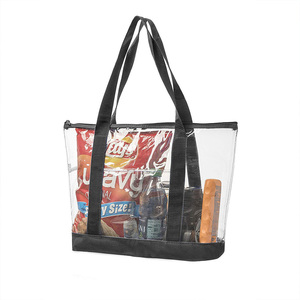 Clear vinyl plastic jelly Acrylic See through shoulder stadium sling travel messenger Transparent beach clear tote handbag bag