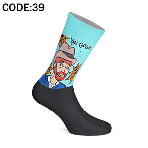 Chaussettes imprimées numériquement, sublimation à 360 degrés, chaussettes artistiques fabriquées en Turquie, chaussettes graphiques colorées pour hommes et femmes - Product Image 1