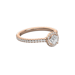Bague de fiançailles solitaire en or massif 14 carats avec diamant naturel taille brillant pour femme - Bijou élégant et luxueux - Product Image 2