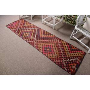 Tapis turc, tapis vintage 2,1x7,6 pieds, tapis en laine rouge - Product Image 4