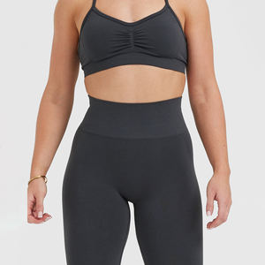Mallas sin costuras de tela suave para mujer, pantalones de Yoga ajustados de cintura alta, mallas sin costuras para levantar glúteos - Product Image 5