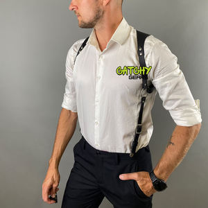 Cinturones de arnés de cuero ajustables con espalda en Y para hombre, tirantes renacentistas de PU de alta resistencia con ganchos de Metal - Product Image 3