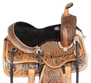 Juego de sillas de montar de cuero genuino de primera calidad, combinación perfecta para carreras de inglés de resistencia occidental para montar a caballo - Product Image 1