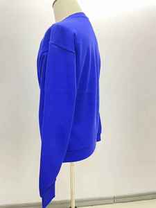 Sudadera Lisa Azul para Hombre, Cuello Redondo, Corte Ajustado, Cómoda, 100% Algodón, Felpa Francesa, Transpirable - Product Image 3