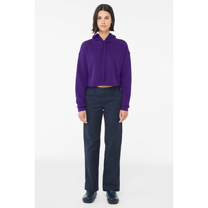 Sudadera con capucha recortada de algodón de alta calidad para mujer 2025 con bolsillos, ropa de calle cómoda para invierno, sudaderas con capucha de diseño OEM para mujer - Product Image 6