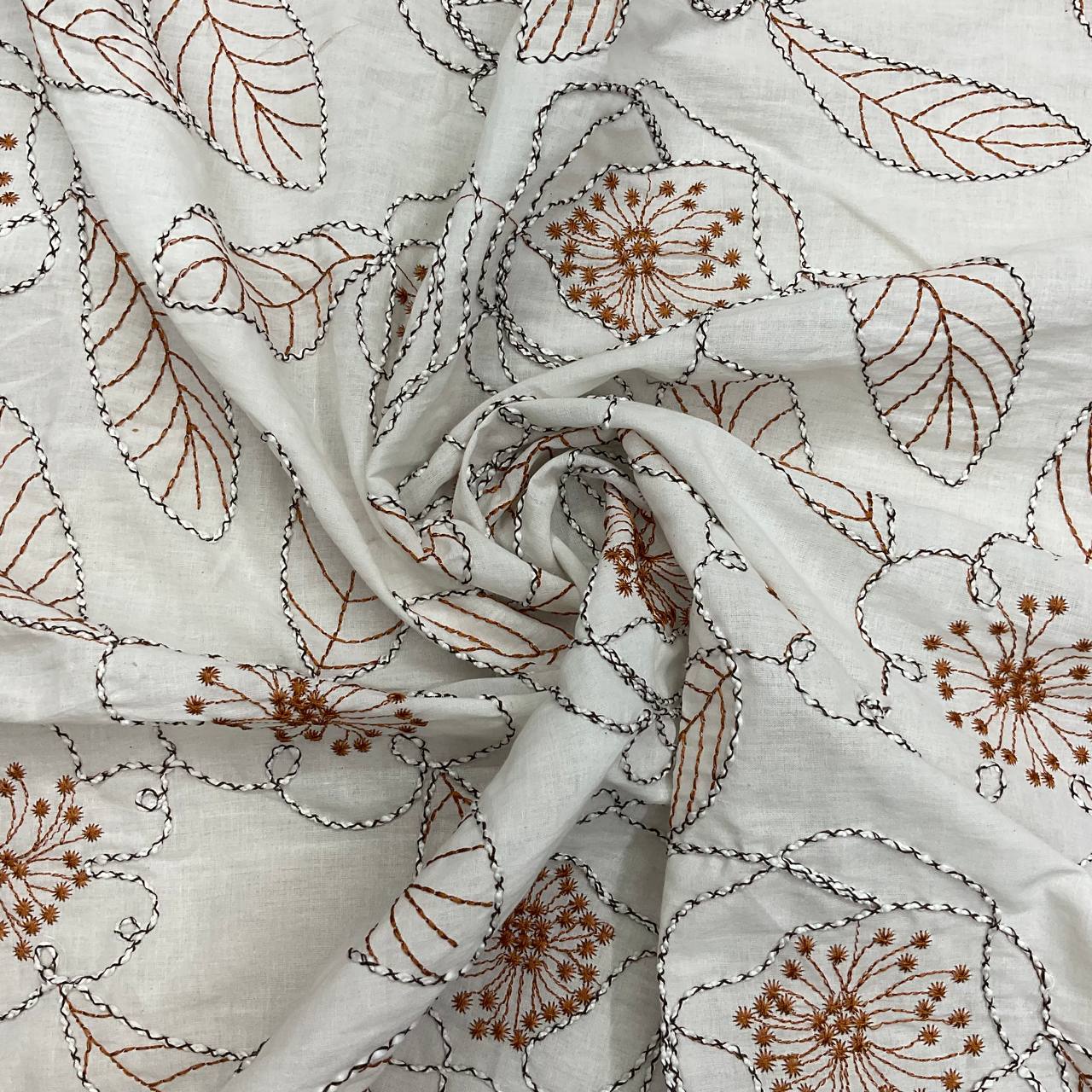 Mall Cotton Woven Embroidered Fabric Plain Style for Boys & Girls Garment Dress Material