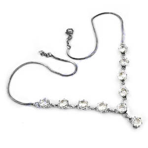 Collar de Plata con Colgante en Forma de Y para Mujer, con Cristales de Circonita Cúbica, Regalo Perfecto - Product Image 2