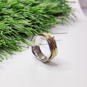 Bague Spinner en laiton argenté Bague de méditation Bague en laiton argenté uni - Product Image 2