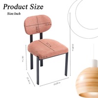 Ensemble de 2 chaises de salle à manger en bouclette douce, chaises de cuisine rembourrées avec structure en métal noir mat de style mid-century pour salle à manger, bureau à domicile