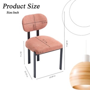 Ensemble de 2 chaises de salle à manger en bouclette douce, chaises de <span class=keywords><strong>cuisine</strong></span> rembourrées avec structure en métal noir mat de style mid-century pour salle à manger, bureau à domicile - Product Image 6