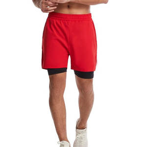 Pantalones cortos de compresión de material de malla 2 en 1 de buena calidad para hombre, cintura 6XL con logotipo, pantalones cortos de playa de estilo deportivo para correr, nadar - Product Image 2
