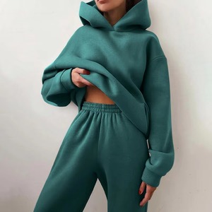 Ensemble de survêtements personnalisés pour femmes, survêtements, pulls, sweats à capuche et pantalons de jogging unis, vêtements, survêtements deux pièces pour femmes - Product Image 4