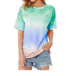 Fashion Custom Printing Tie Dye Women's Blouses T-Shirts for Women Made of 100% Cotton Export From BD Supplier